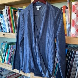 Cozy blue faux wrap sweater, M, C&B